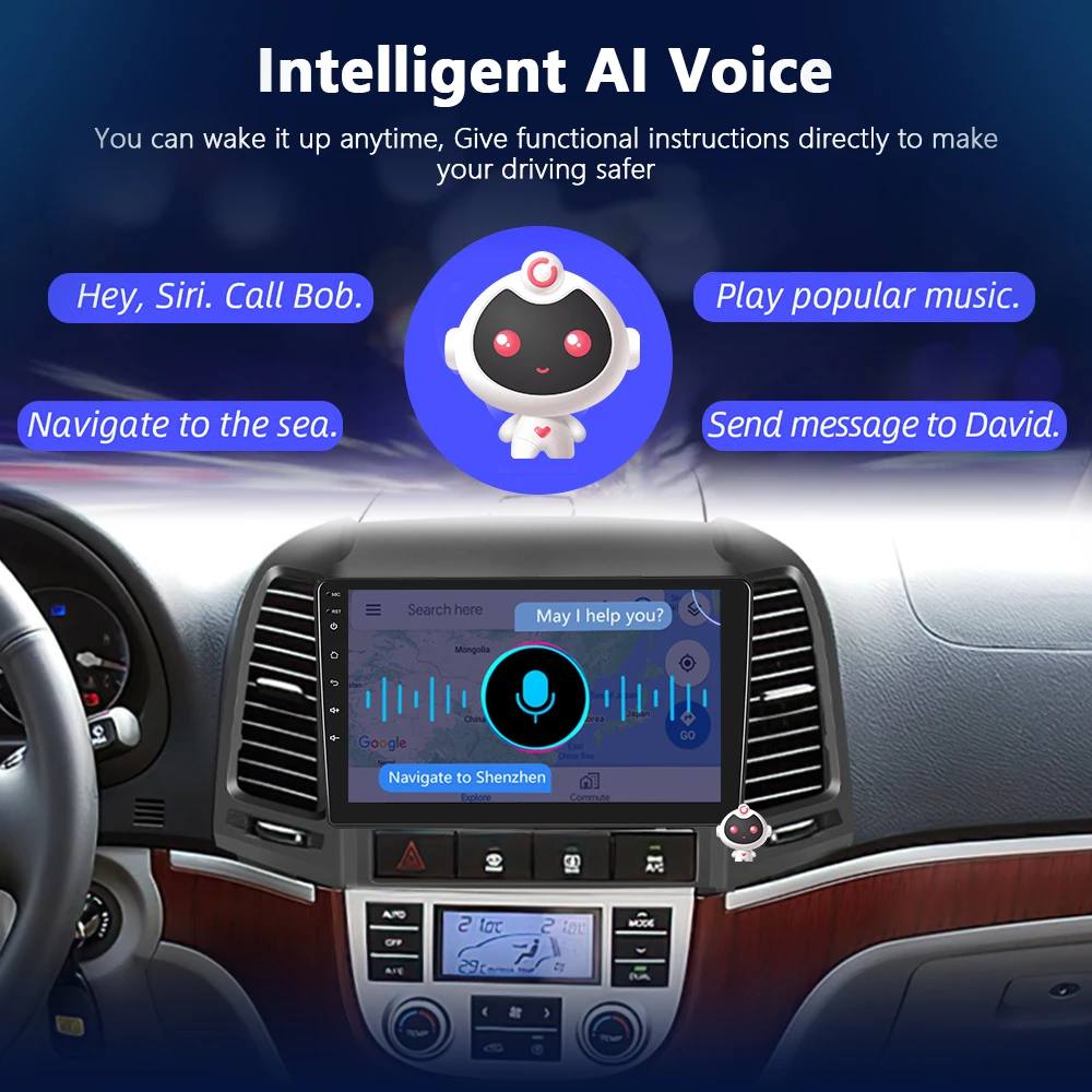 Автомагнитола Podofo на Android 10 DSP мультимедийный видеоплеер с GPS-навигацией для Hyundai