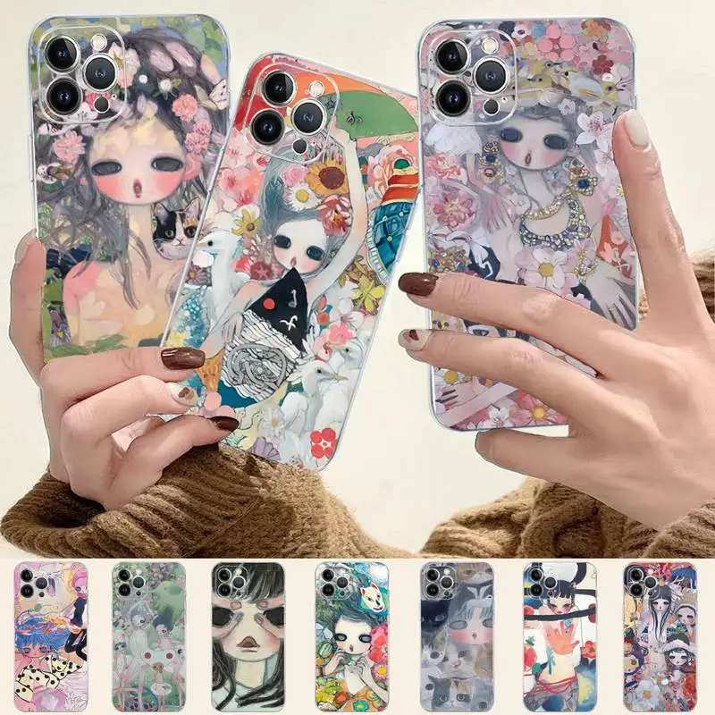 

Aya Takano Phone Case For iPhone 8 7 6 6S Plus X SE 2020 XR XS 14 11 12 13 Mini Pro Max Mobile Case