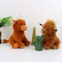 29cm kawaii simulation highland cow plush toy soft stuffed animal cow plushie baby toys birthday gift for kids boys girls