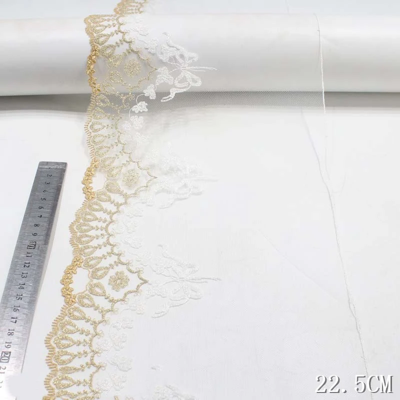 

Тюль с кружевной отделкой для вышивки, 31 ярд