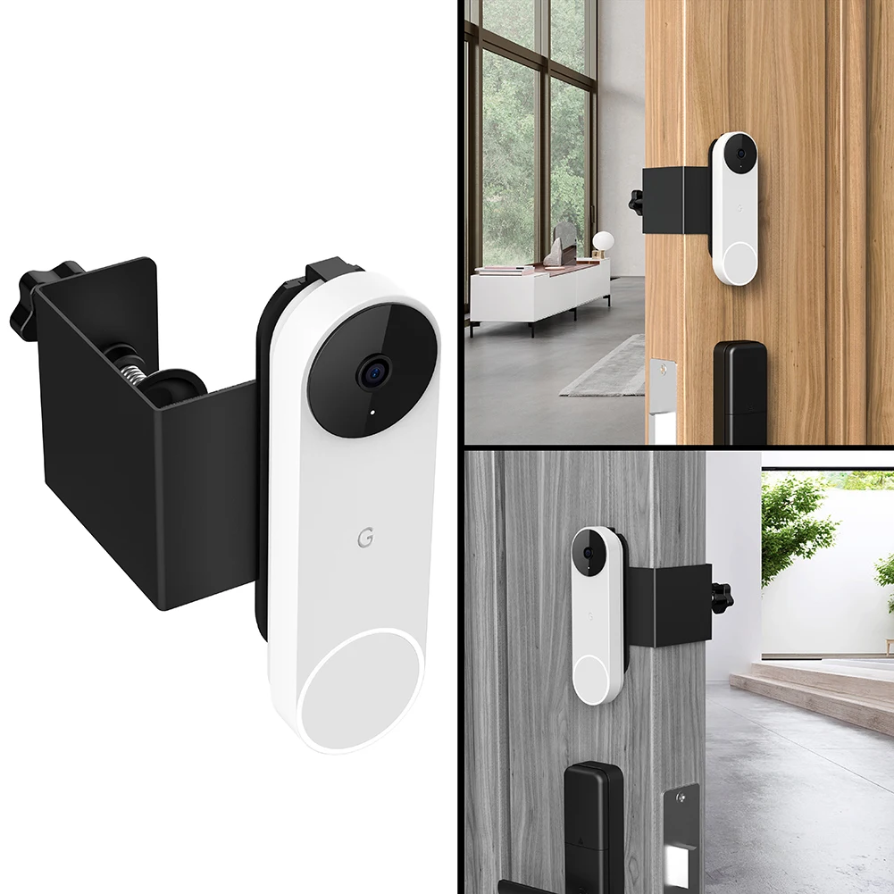 

Doorbell No-Drill Mount Angle Adjustment Bracket For Blink Video / Google Nest Holder For Apartment Door Punch Free Smart Home