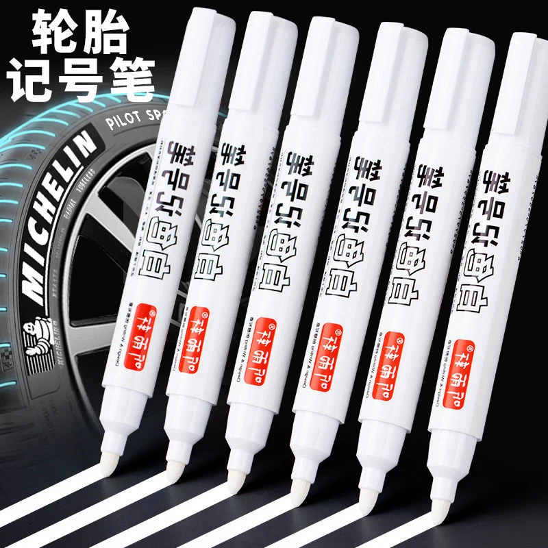 Haile 2-6pcs For Metal White Marker Pens Oily Waterproof Plastic Gel Pen Writing Drawing DIY Graffiti Pen Stationery Notebookok