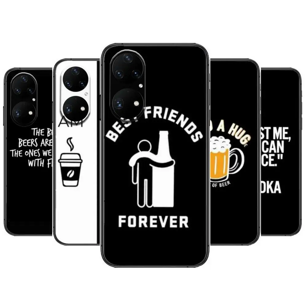 

Beer Alcohol Vodka Phone Case For Huawei p50 P40 p30 P20 10 9 8 Lite E Pro Plus Black Etui Coque Painting Hoesjes comic fas