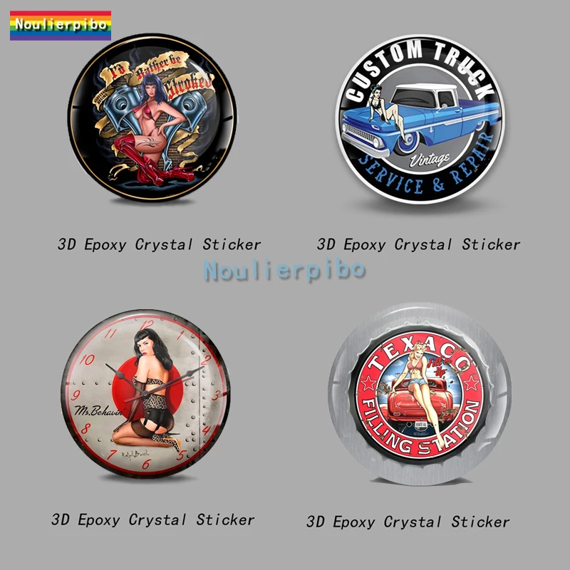 3D стерео ретро купольная эпоксидная автомобильная наклейка HOT ASS Choppers Pin Up Retro Hump