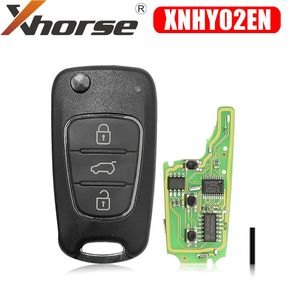

Xhorse XNHY02EN Беспроводной дистанционный ключ с 3 кнопками для KIA Hyundai Flip Type