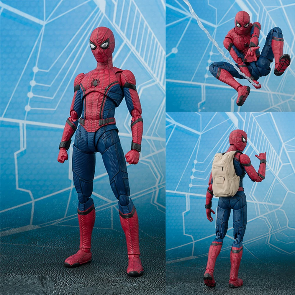 

Marvel Avengers Super Hero Spider Man Homecoming Action Figure Spiderman Model Doll Children Educational Toy Gift 15cm