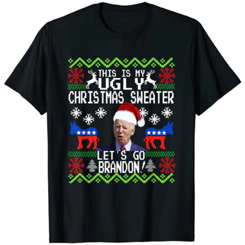 

Let's Go 2024 Go Brandon This Is My Ugly Christmas Sweater T-Shirt Xmas Tee Tops Gift
