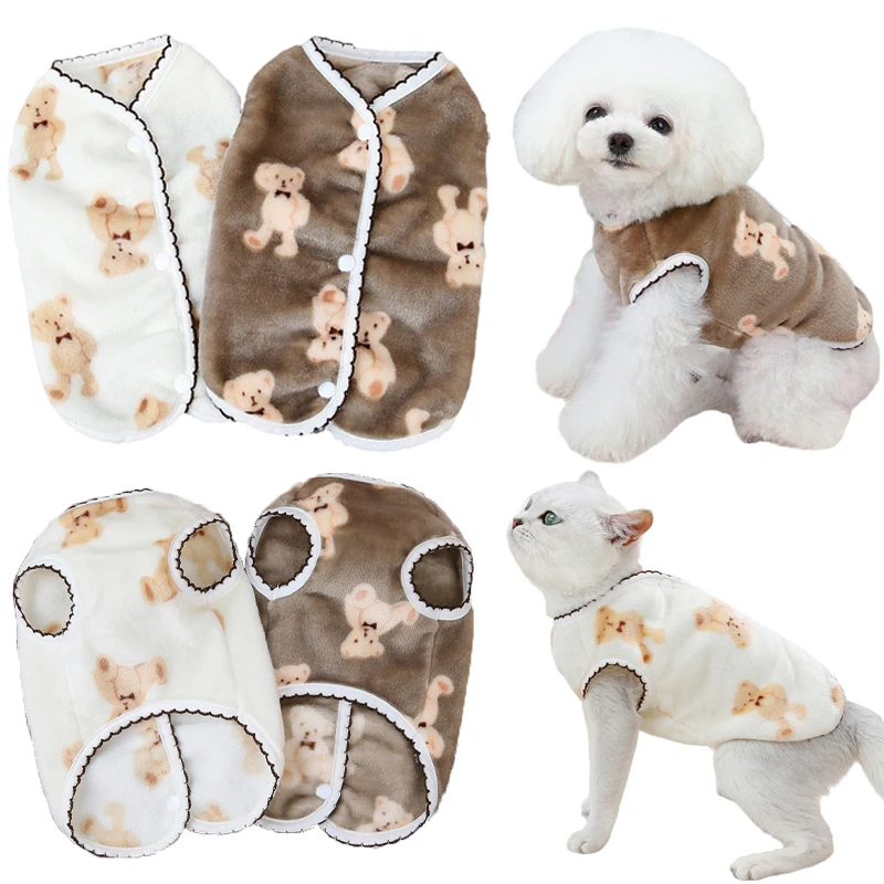 

Soft Fleece Dog Cat Vest Winter Puppy Clothes Shih Tzu Chihuahua Jacket French Bulldog Poodle Pug Costume Dogs Accessories