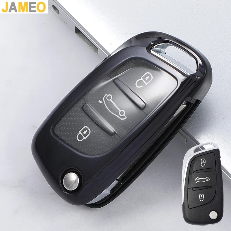 Чехол для автомобильного ключа, из ТПУ для Citroen C2, C3, C4, C5, C6, C8, DS4, для Peugeot 107, 207, 306, 307, 407, 308, чехол, аксессуары
