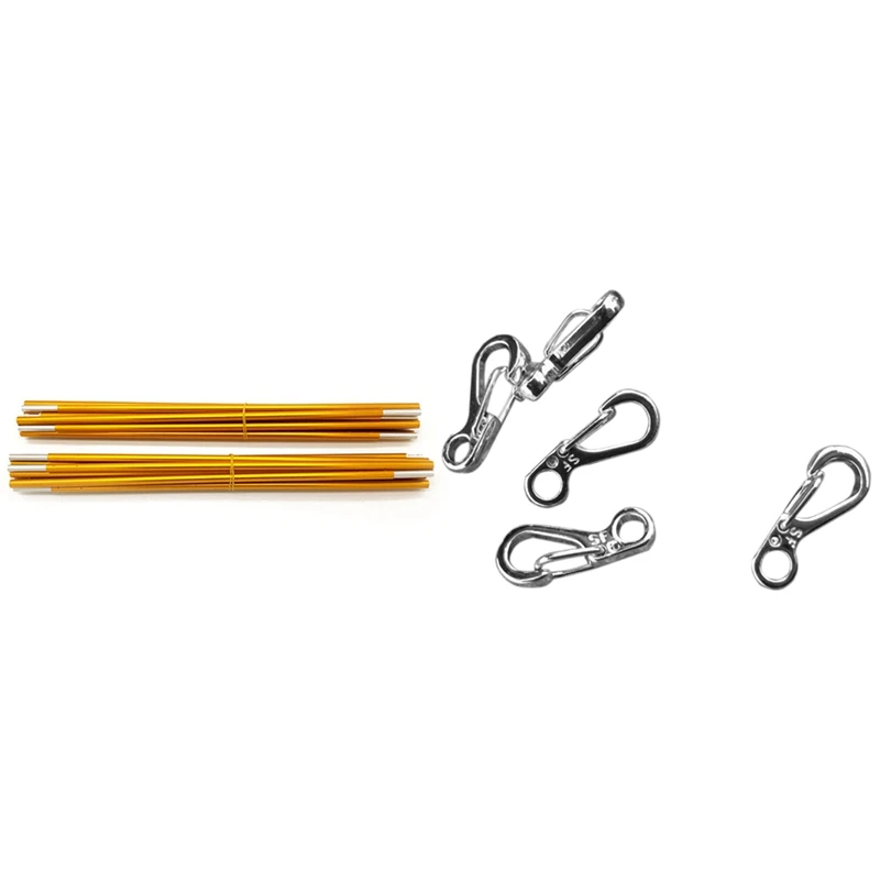 

10PCS/LOT Mini SF Spring Backpack Clasps Climbing Carabiners With 2Pcs/Set Hot Outdoor Camping Tent Pole Aluminum Alloy