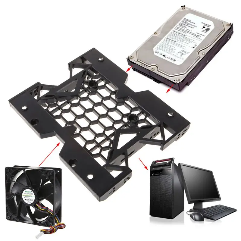 2022 New 5.25 inch SSD to 3.5in Hard Drive Adapter Internal Drive Bay Converter Mounting Bracket Caddy Tray for 2.5" HDD