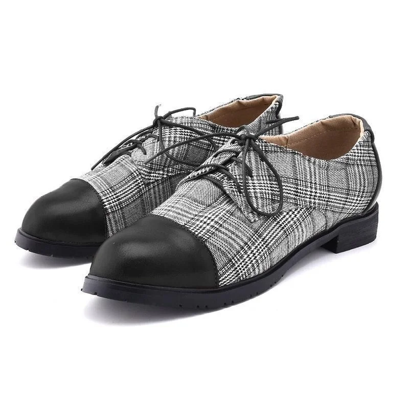 

Men's Black PU Stitching Plaid Cloth Comfortable Breathable Classic Fashion Everyday All-match Business Casual Shoes YX118