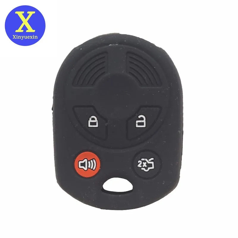 Xinyuexin Silicone Car Key Cover FOB Case For Ford Flex F150 F250 F350 F450 Explorer Edge Mustang Expedition Taurus Fusion