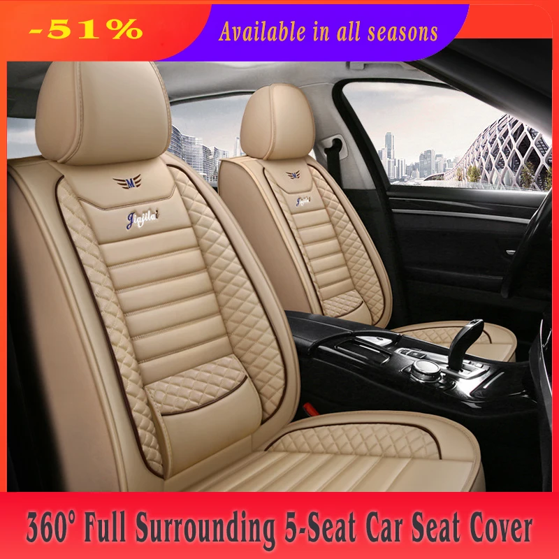 

5 Seats Universal Car Leather Seat Cover For ToyotaCorolla Chr Auris Wish Aygo Prius Avensis Camry40 50 CarAccessories Protector