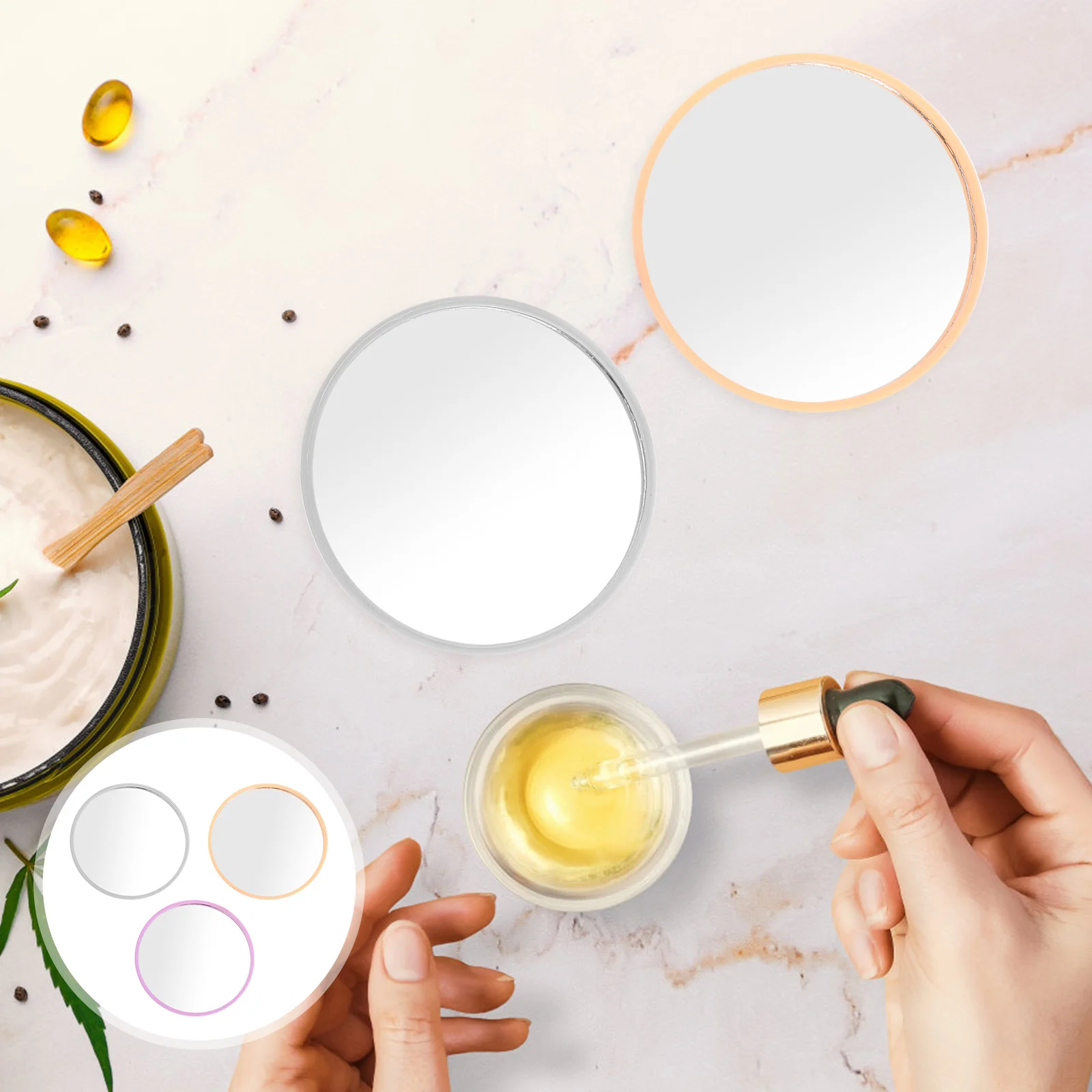 

Mirror Compact Makeup Mini Small Round Pocketpurse Portable Travel Personal Bulk Womenhand Mirrors Looking Folding Set Girls