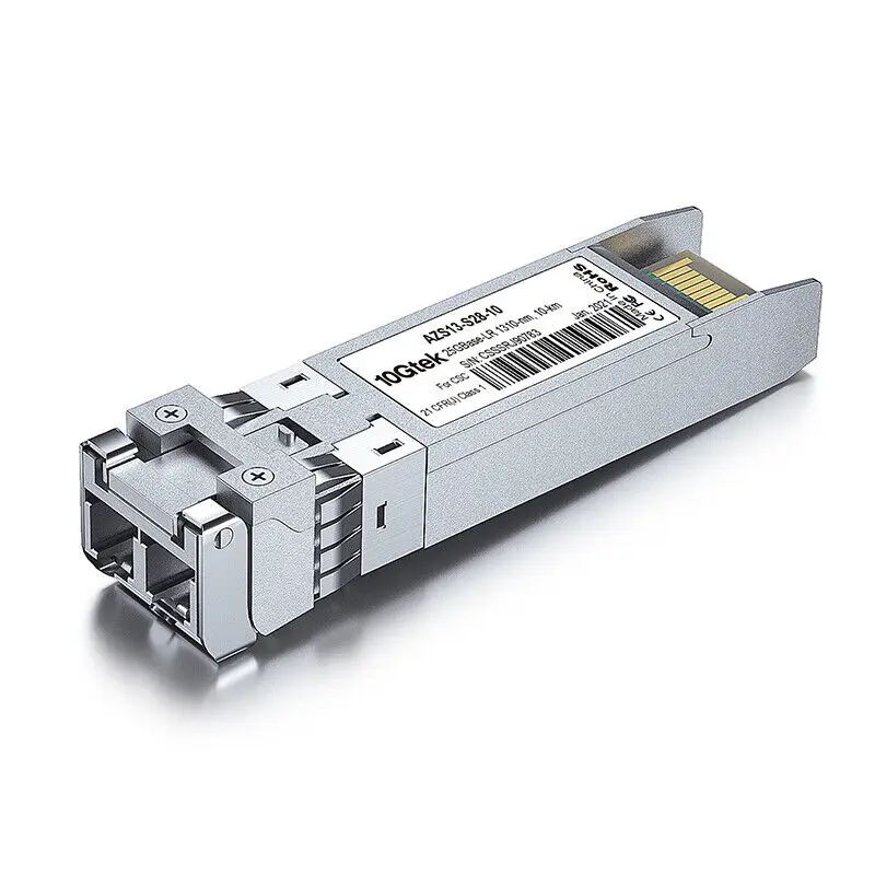 10Gtek 25G SFP28 SFP+ Transceiver, 25GBase-LR Module, 1310nm SMF, up to 10km, Compatible with Cisco SFP-25G-LR-S
