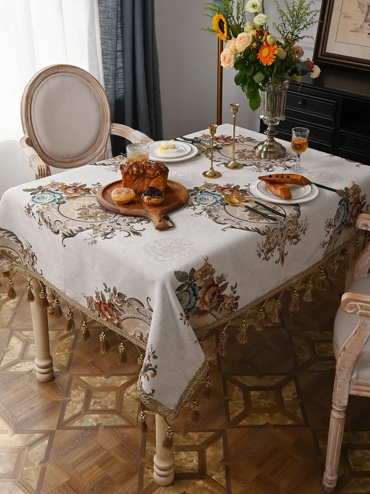 

Rectangular fabric tablecloth, high-end luxury square table, coffee table, table mat, cover cloth, 2021 new model