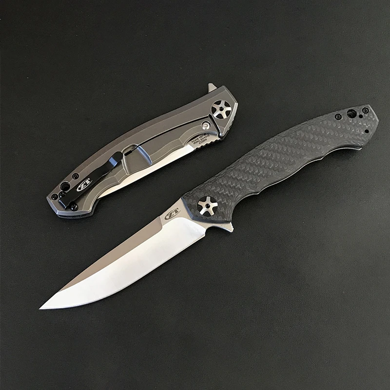 

ZT 0452 Tactical Folding Knife Carbon Fiber Titanium Handle S35VN Blade Camping Survival Defense Pocket Knives