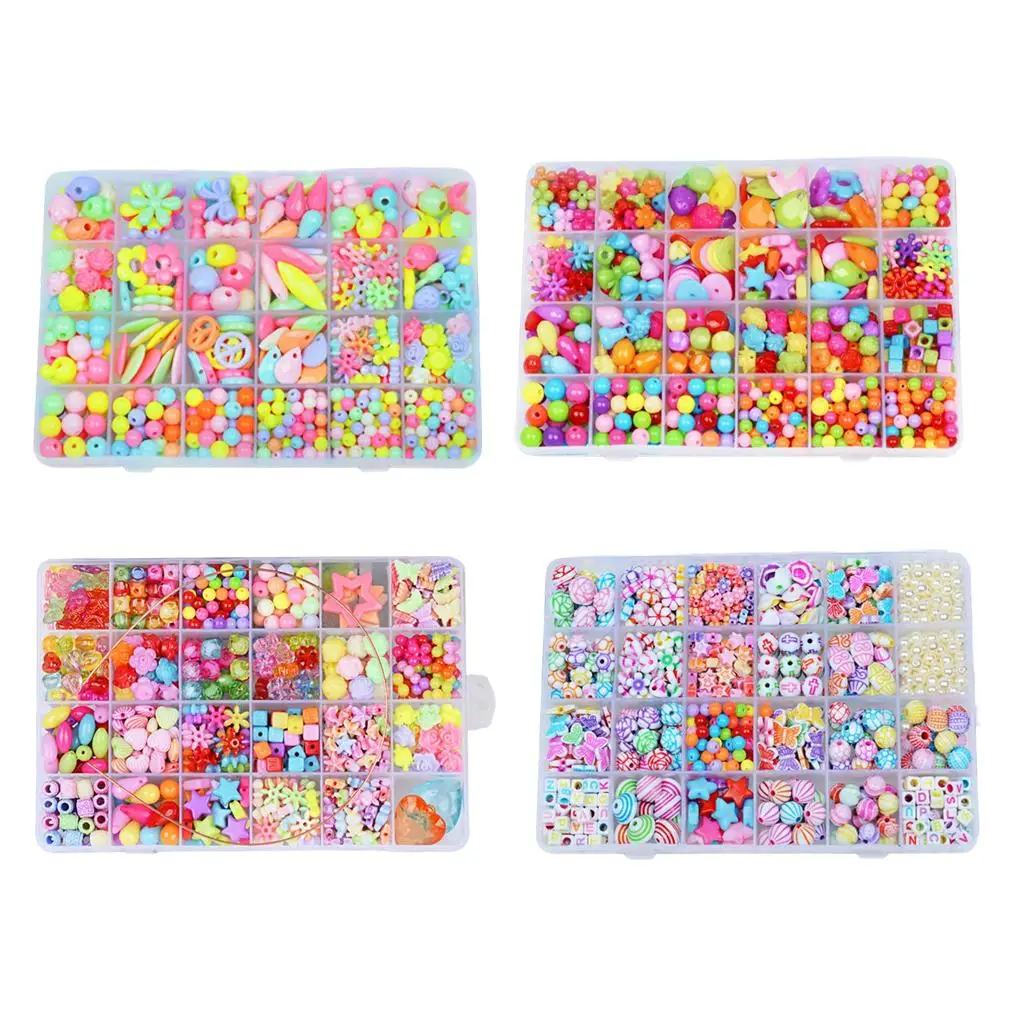 

Colorful Beads Kit Jewelry Making Toys Material Accessories Handmaking DIY 450Pcs for Bracelet Hairband Beading Jewelry Girls