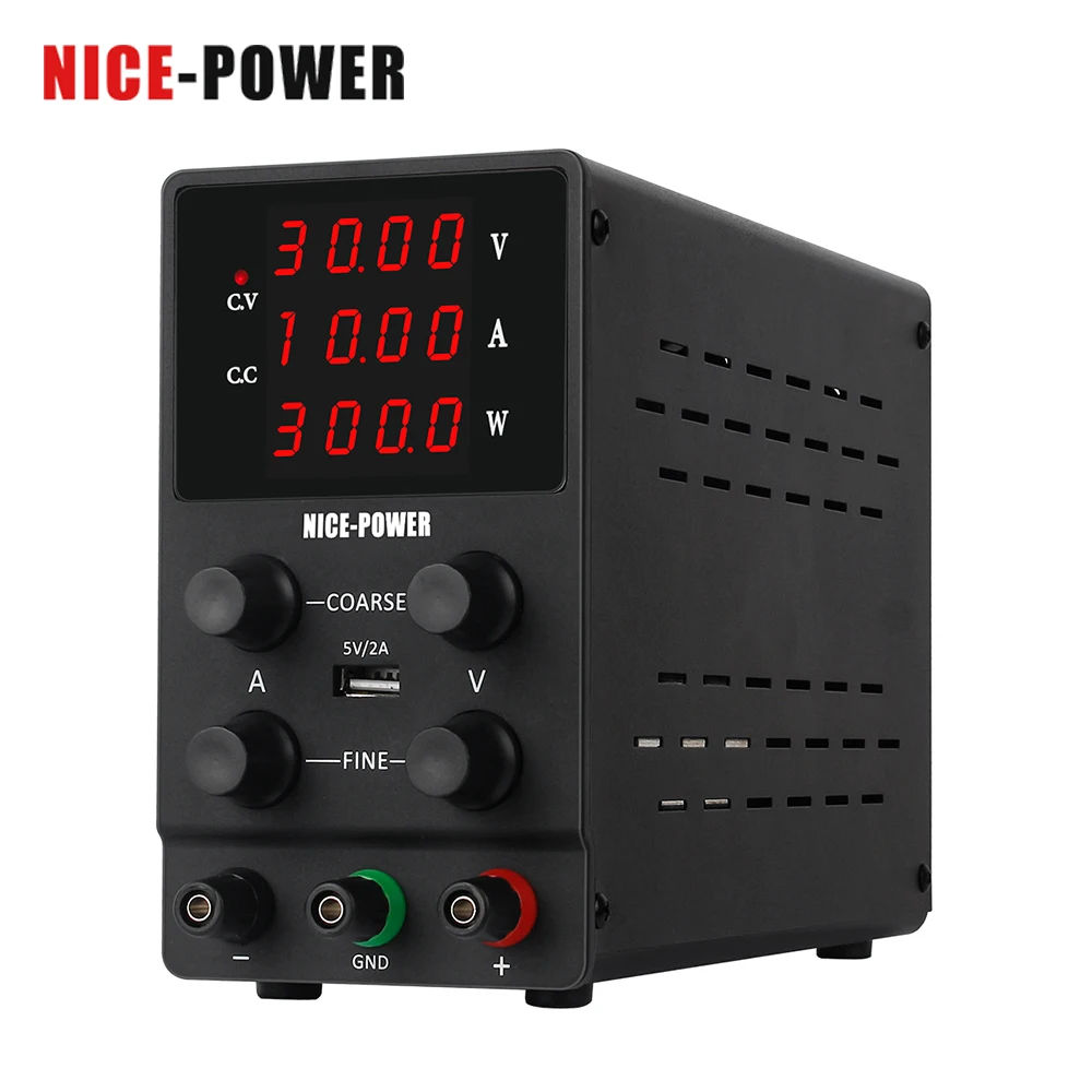 

NICE-POWER Adjustable DC Switching Power Supply 30V 10A Lab Laboratory Bench Power Supply Voltage Regulator Stabilizer SPS3010