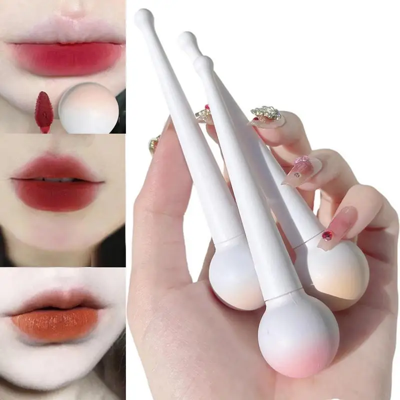 

Lollipop Lip Glaze High Color Rendering Lollipop Matte Lip Glaze 3 Pieces Cute Sugar Lip Glaze Velvet Lipstick Long-Lasting And