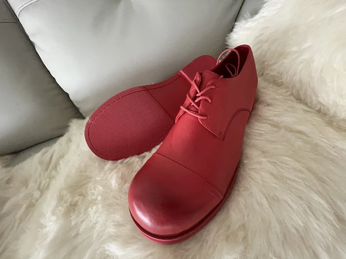 Туфли мужские из натуральной кожи натуральная кожа круглый носок толстая