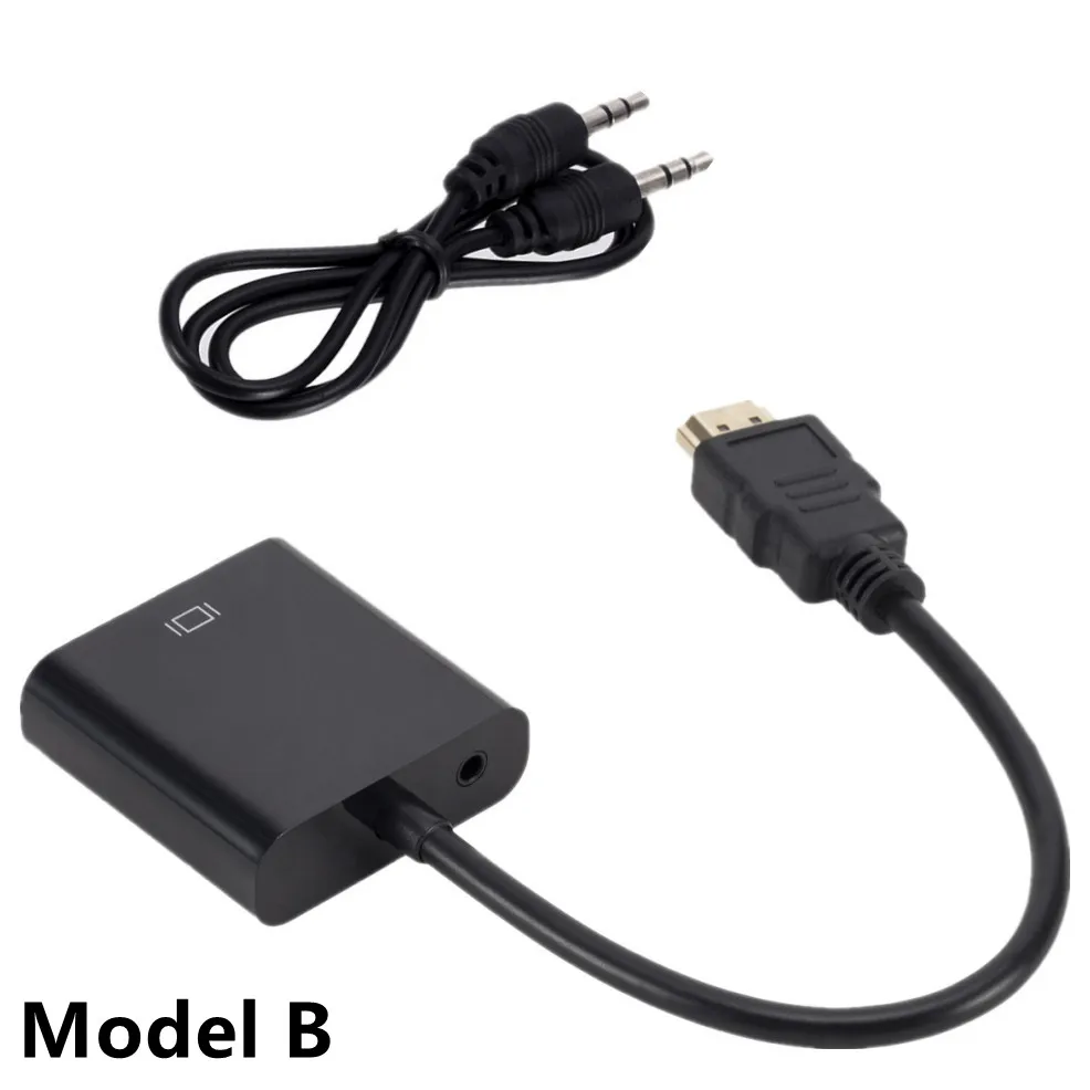 HD 1080P HDMI To VGA Cable Converter With Audio Power Supply HDMI Male To VGA Female Converter Adapter  for Tablet laptop PC TV