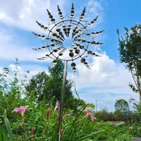 creative magical metal windmill with stake outdoor wind spinners wind collectors for courtyard patio lawn garden decoration gift