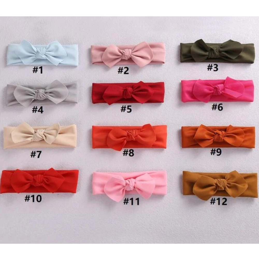 Повязка на голову с бантом и ушками в виде кролика для маленьких девочек