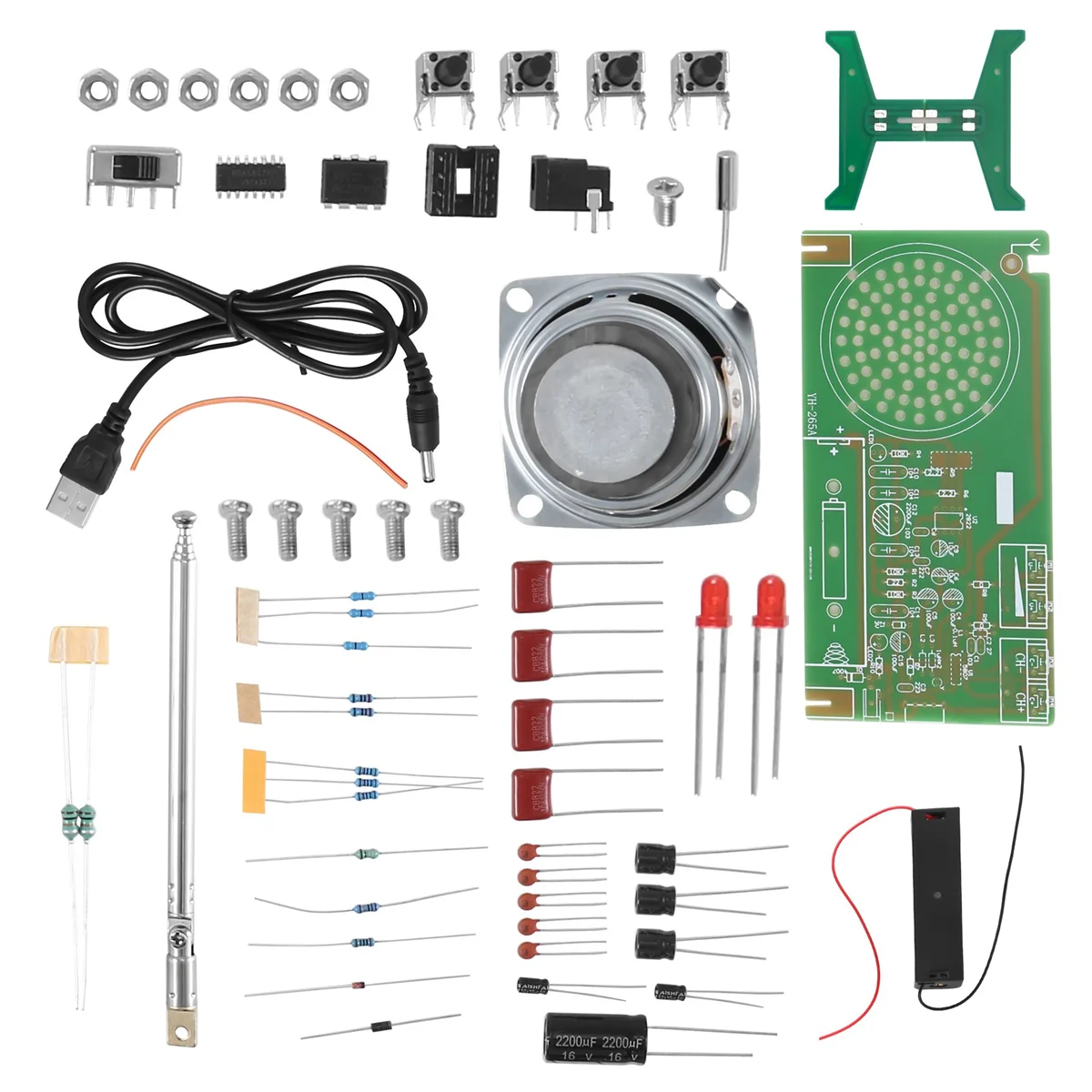 FM-радио DIY Kit RDA5807 FM-радиоприемник 87–108 МГц Частотная модуляция TDA2822 Усилитель