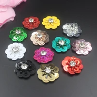10pcs handmade 3d sequin flowers patches for clothing decoration women flower wedding dress shoes sewing designer accessories