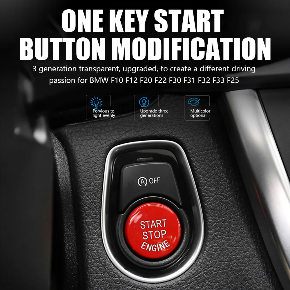 

Car Engine One Key Start Stop Button Cover for BMW 1 2 3 4 5 6 7 Series X1 X2 X3 X4 X5 X6 F10 F12 F20 F22 F30 F31 F32 F33 F25