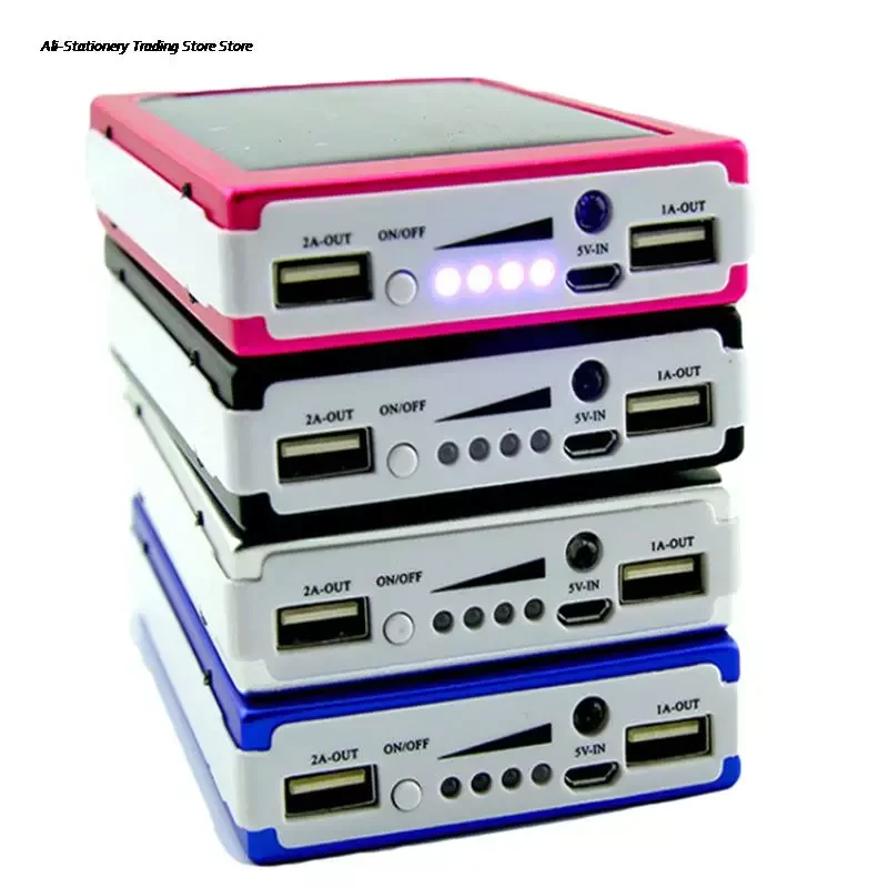 

5x18650 Powerbank Cover Power Bank 18650 Solar Power Bank Case DIY Box Dual USB Kit Phone Charger Flashlight
