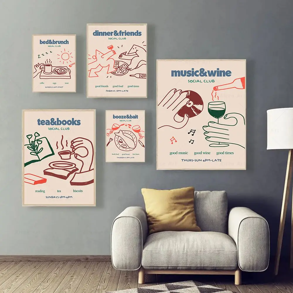 Настенная картина &quotЕда напитки музыка и кино&quot