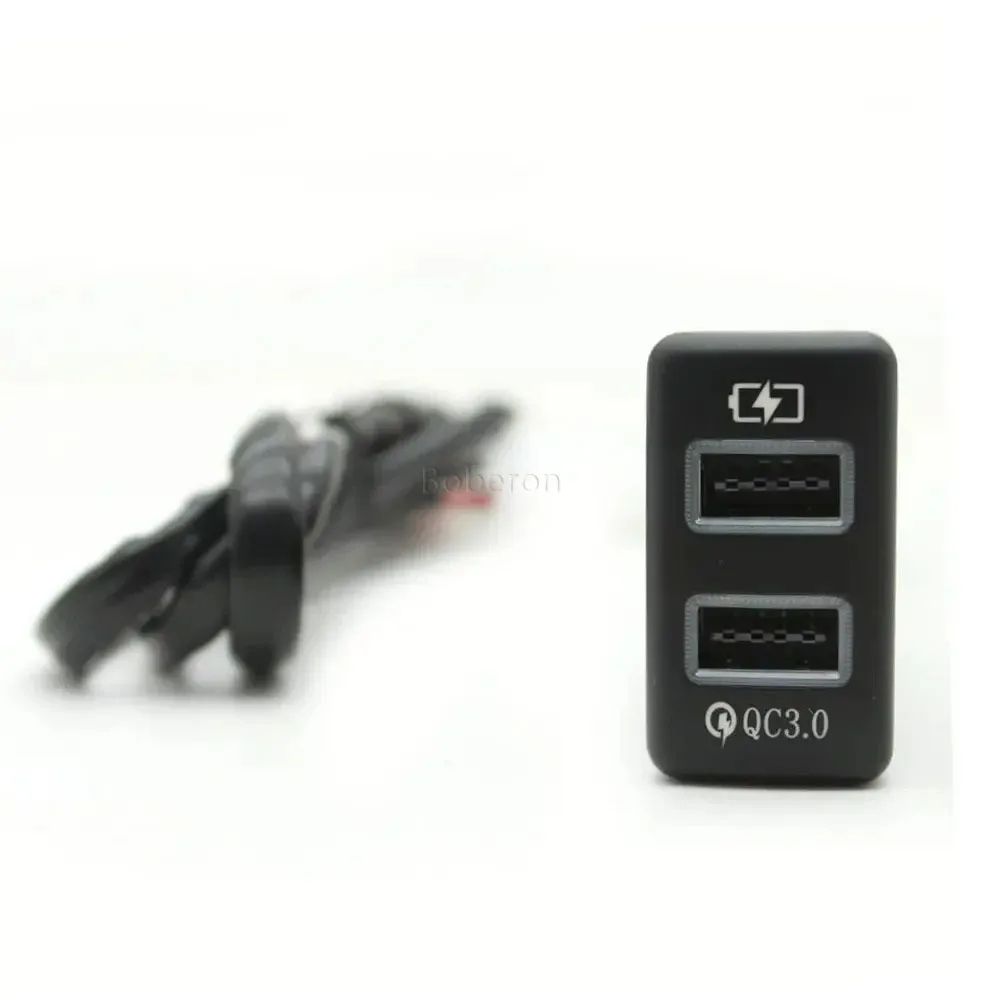 Автомобильное зарядное устройство 12 В два разъема USB QC3.0 адаптер для телефона