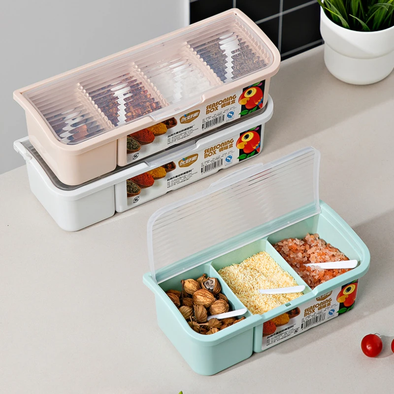 

Seasoning Boxes Set Spice Containers for Condiments Pepper Box Sugar Bowl Spice Jars Set Kitchen Gadgets Utensils Gadgets Tools