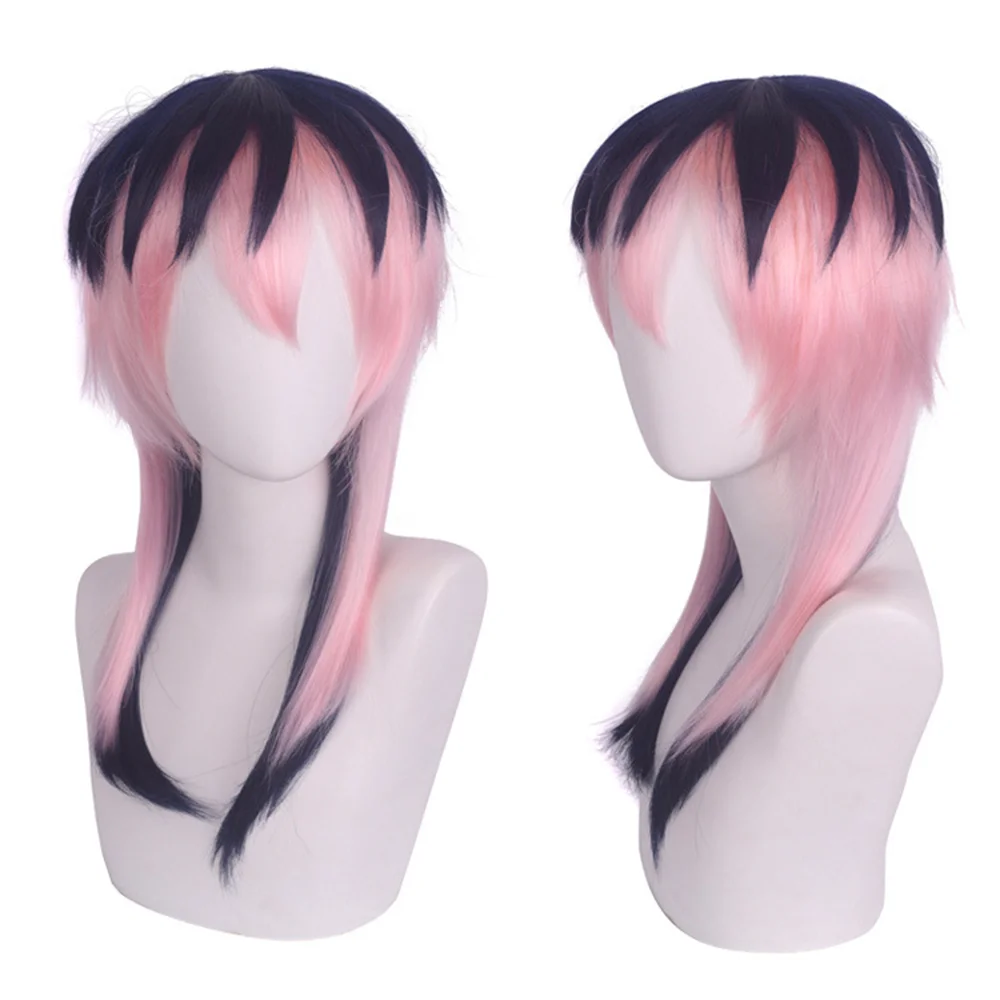 

Anime Tokyo Avengers Ash Valley Dragon Cosplay Pink Mixed Black Wig With Bangs Long Heat-resistant Synthetic Halloween Wig