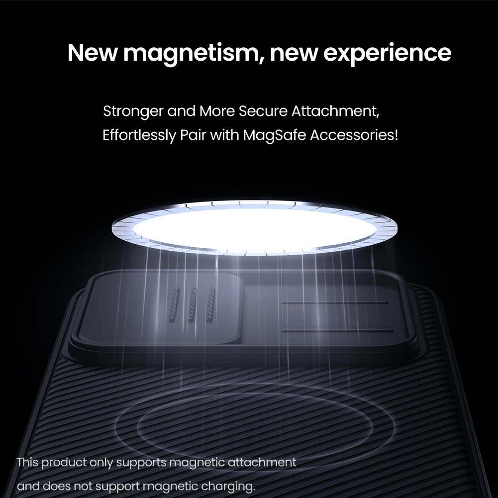 Магнитный чехол NILLKIN для Xiaomi Poco F7, сдвижная крышка камеры, защита конфиденциальности, противоударная 4-угольная подушка безопасности, защита от отпечатков пальцев (art.: 3920d06caac85) - 3920d06caac85