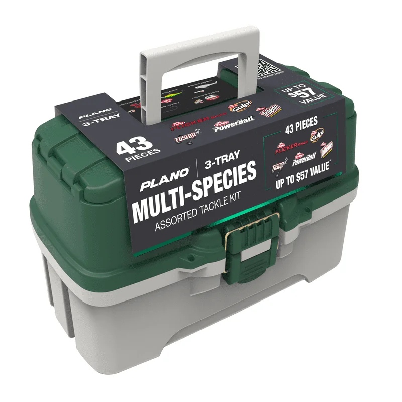 

3-Tray Tackle Box with Berkley Freshwater Bait Kit