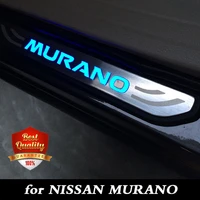 car door sill scuff plate for nissan murano 2015 2022 blue light styling accessories 4pcs