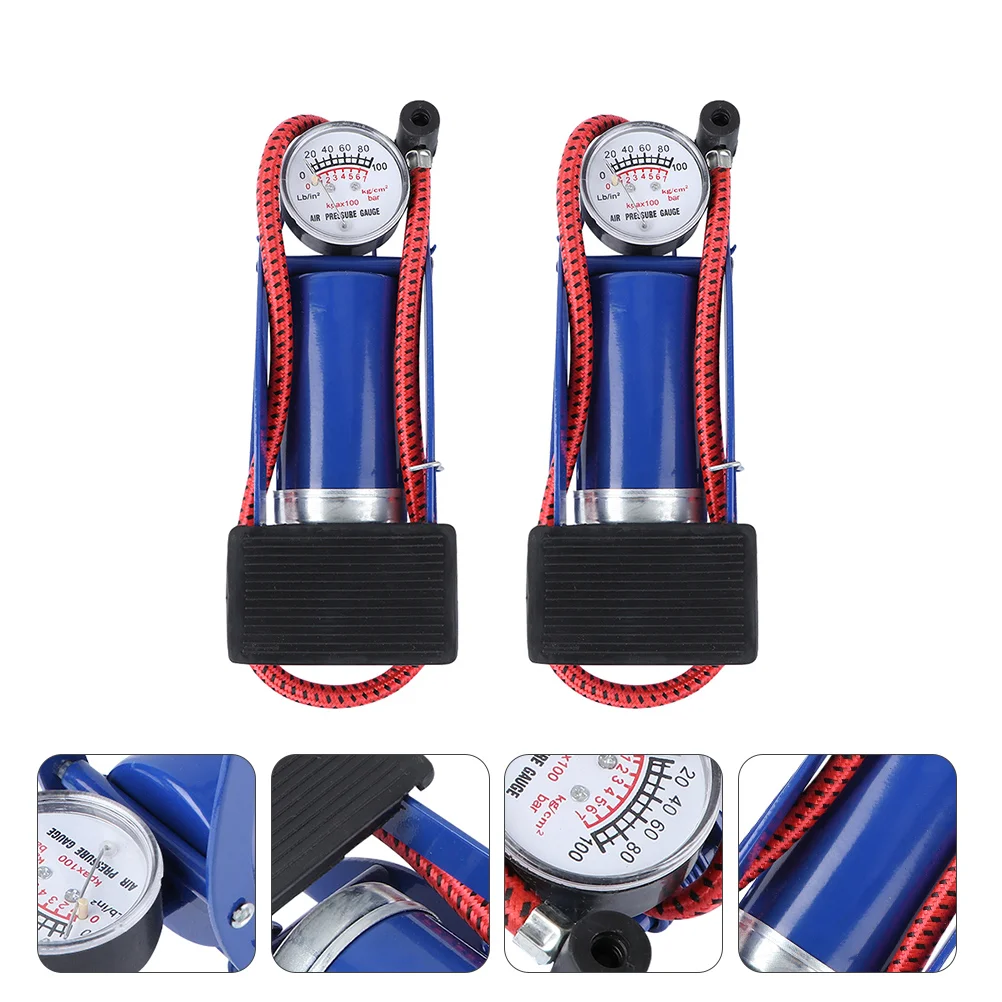 

Pump Foot Air Car Bike Portable Tire Mercury Floor Mini High Pressure Compactpedal Gauge