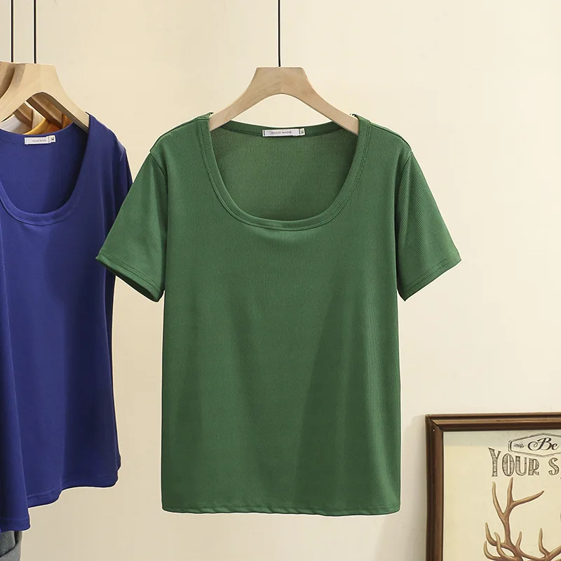

Summer New Maternity Versatile Solid U-Neck Short Sleeve T-Shirt GRAY22