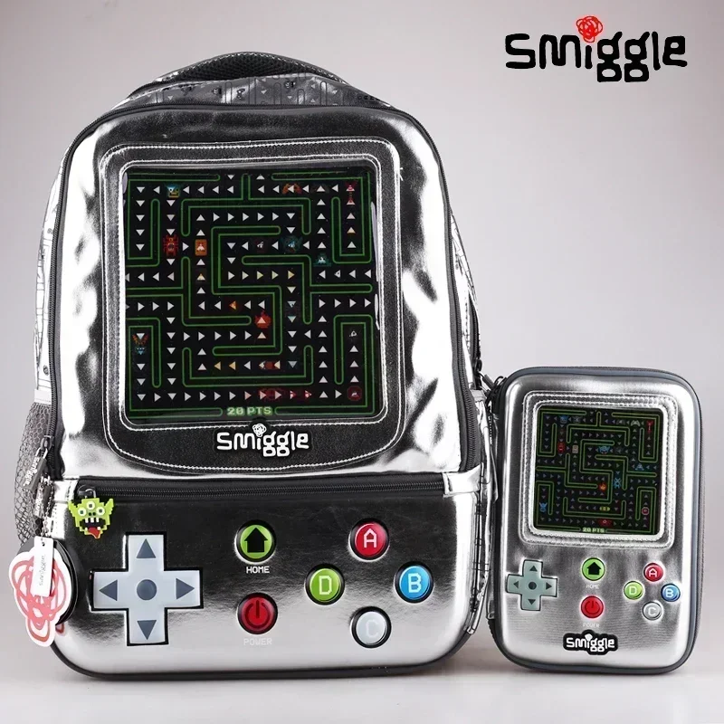 Оригинальный Австралийский серебристый рюкзак для электронных игр Smiggle