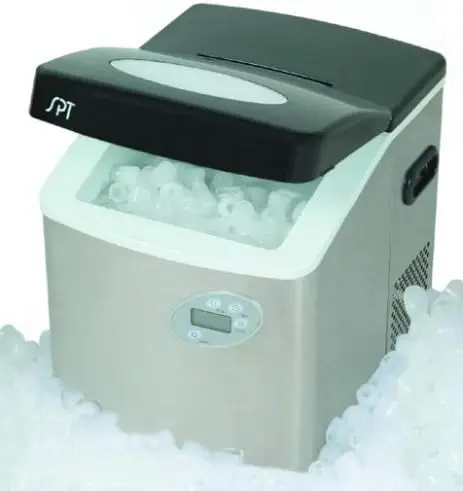 

PORTABLE ICE MAKER WITH STAINLESS STEEL HOUSING