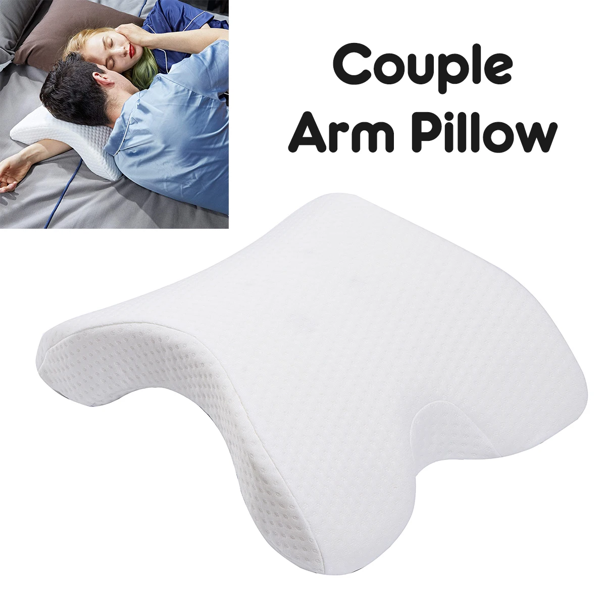 

35x30x13cm Arch U-Shaped Curved Memory Foam Pillow Sleeping Neck Cervical Pillow with Hollow Design Arm Rest