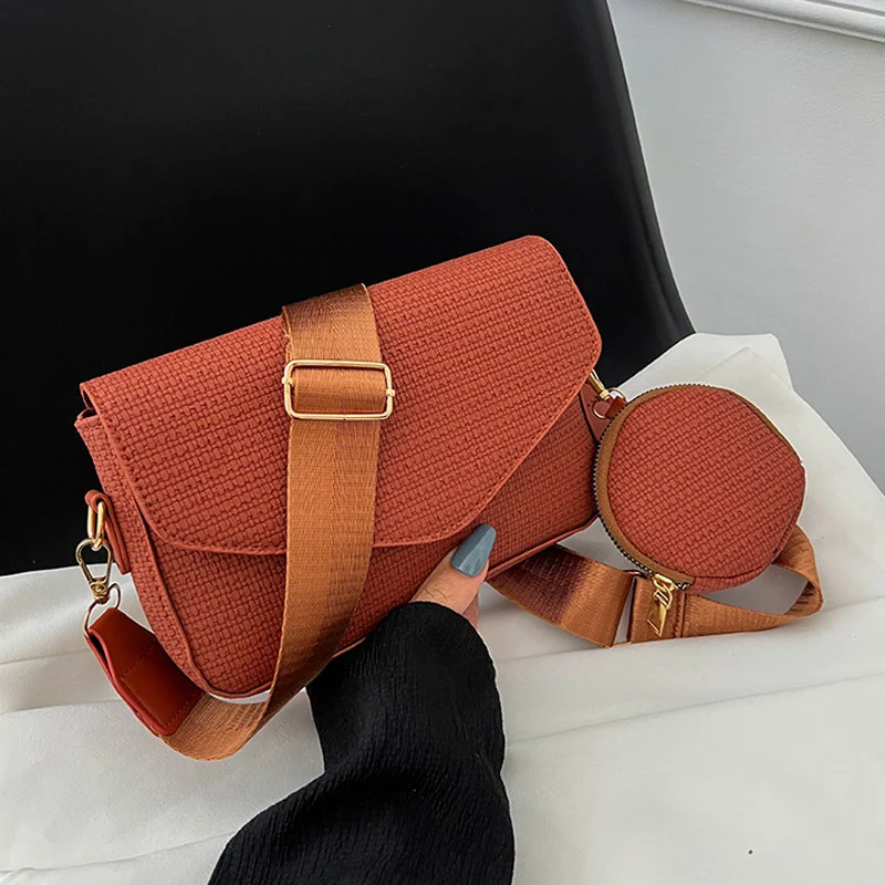 

Новые сумки через плечо в простом стиле для женщин, Повседневная сумка на плечо с клапаном, дизайнерские сумки и кошельки, женские сумки-мес...