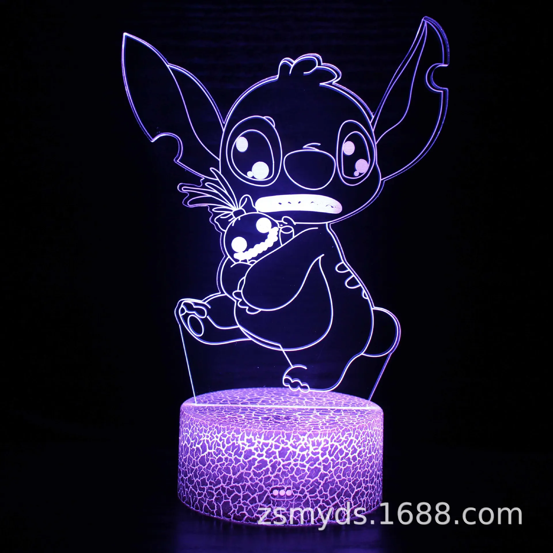 

3d-фигурка ститча из мультфильма Disney, искусственная ночь, сенсорный переключатель, красочная атмосфера для украшения дома, настольная лампа, прикроватная