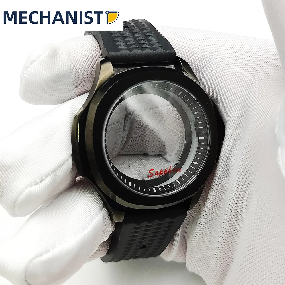 Mechanic - watch accessories PVD case NH35 / NH36a case with inner shade with sapphire mirror waterproof screw case enlarge