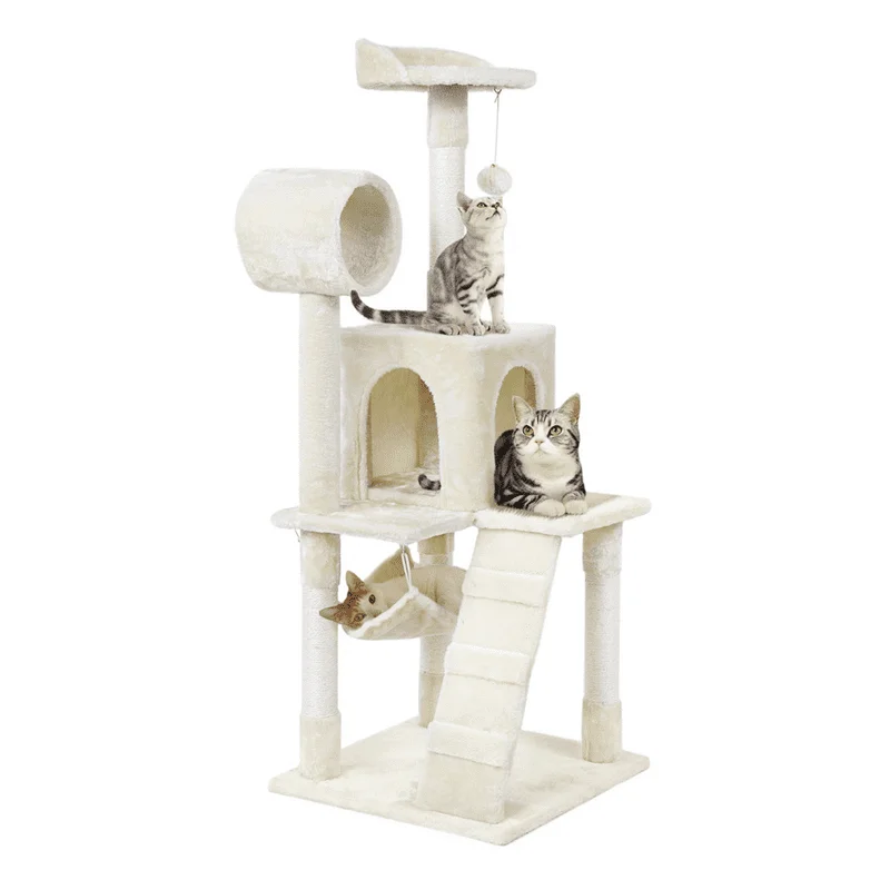 

Cat Tree & Condo Scratching Post Tower, Beige