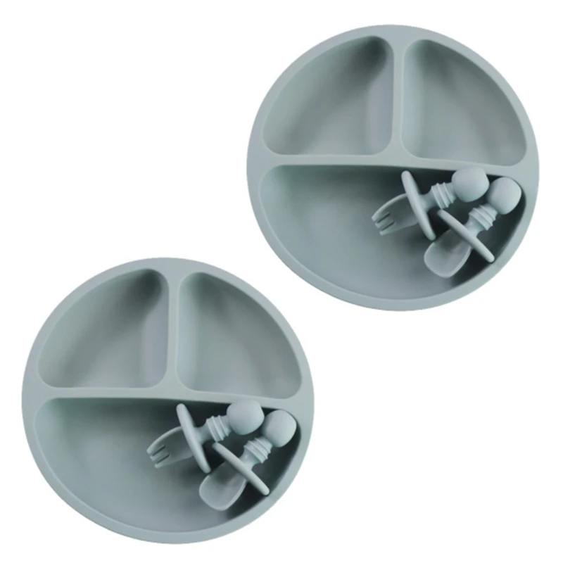 

Silicone Plate For Baby,Grip Baby Dish Bowl,Microwave Safe Plates For Toddler And Kid With Fork And Spoon(6 PCS)